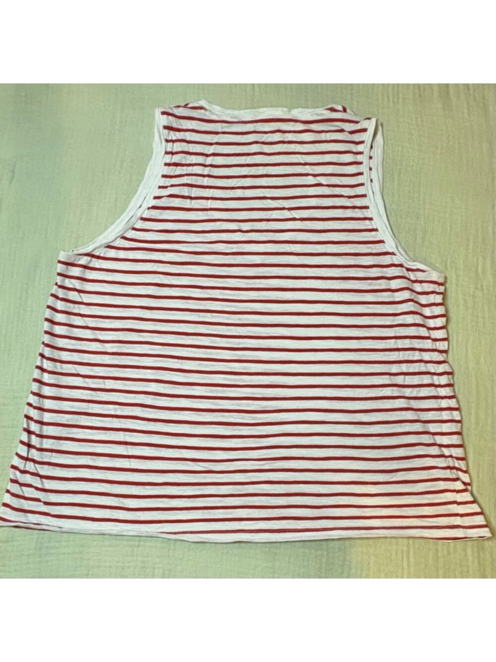 Madewell Womens Red & White Striped V-Neck Sleeveless Tank Top XXL - Picture 5 of 9